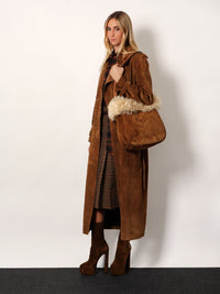 SAINT LAURENT Saint Laurent Women Suede Shoulder Bag With Shearling Profile