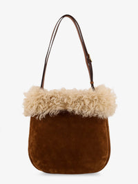 SAINT LAURENT Saint Laurent Women Suede Shoulder Bag With Shearling Profile