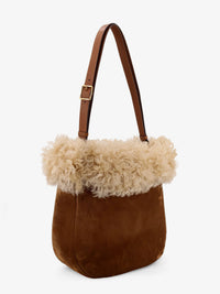 SAINT LAURENT Saint Laurent Women Suede Shoulder Bag With Shearling Profile