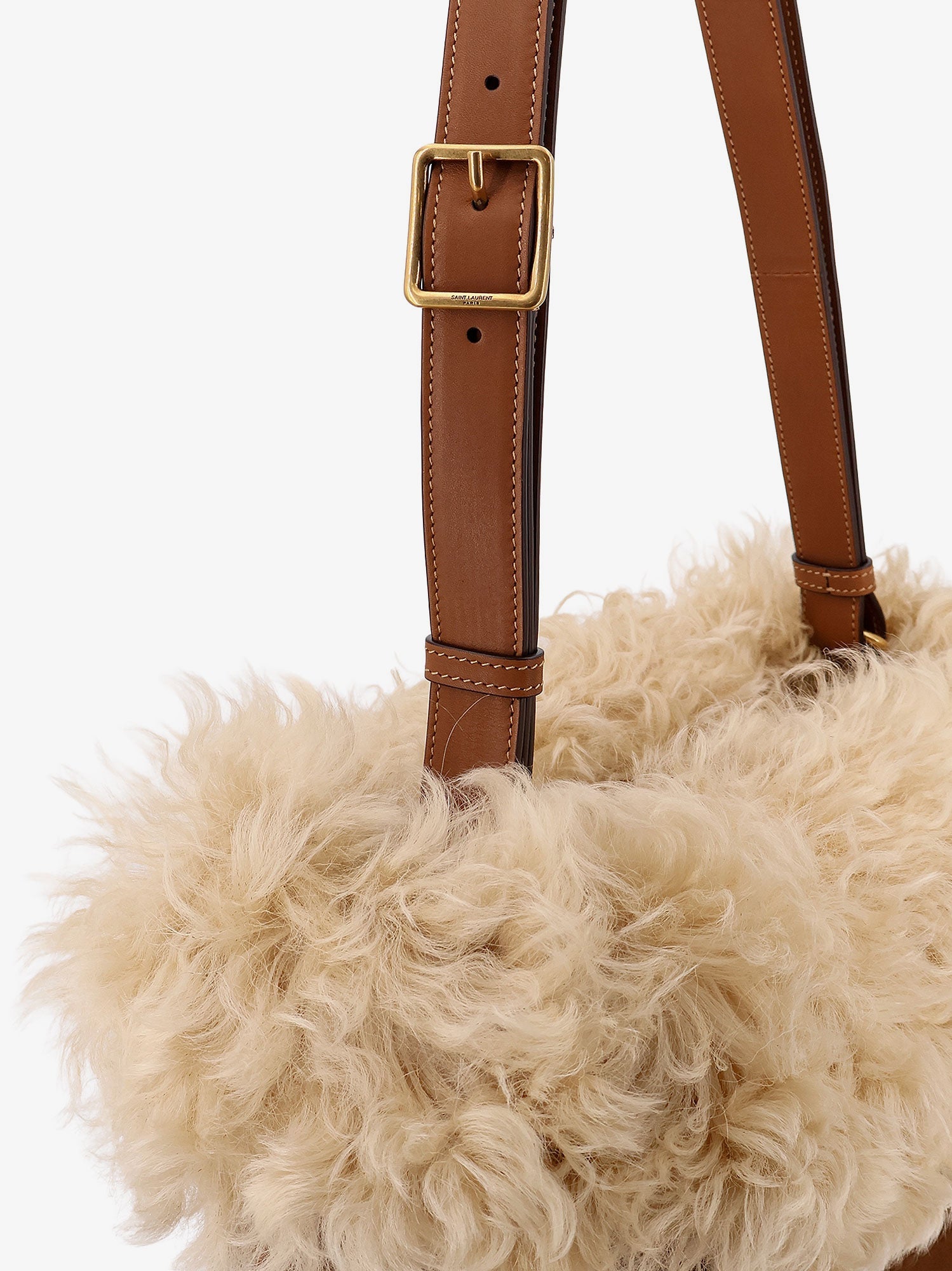 SAINT LAURENT Saint Laurent Women Suede Shoulder Bag With Shearling Profile