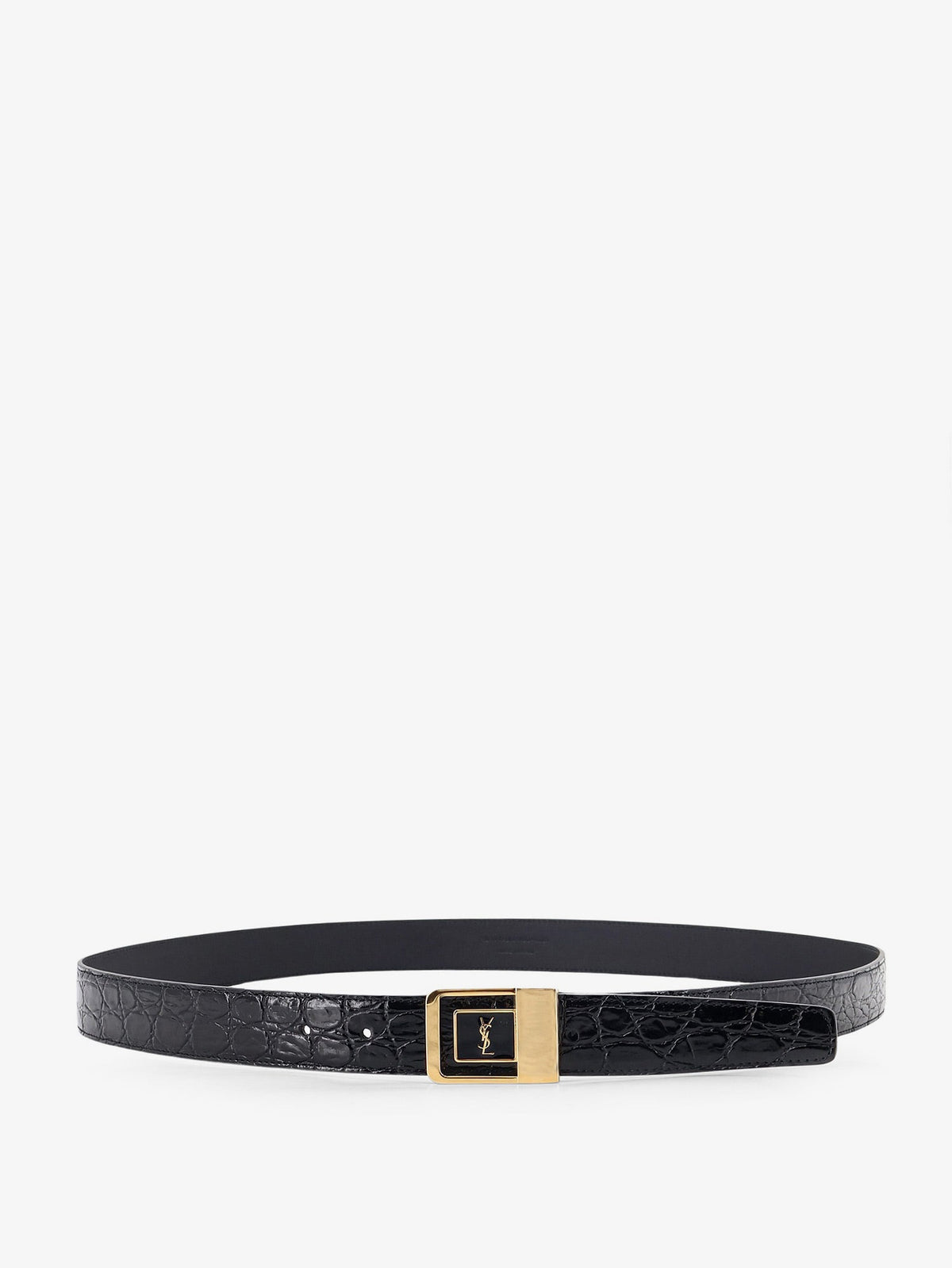 SAINT LAURENT Saint Laurent Men La 66 Crocodile-Embossed Leather Belt