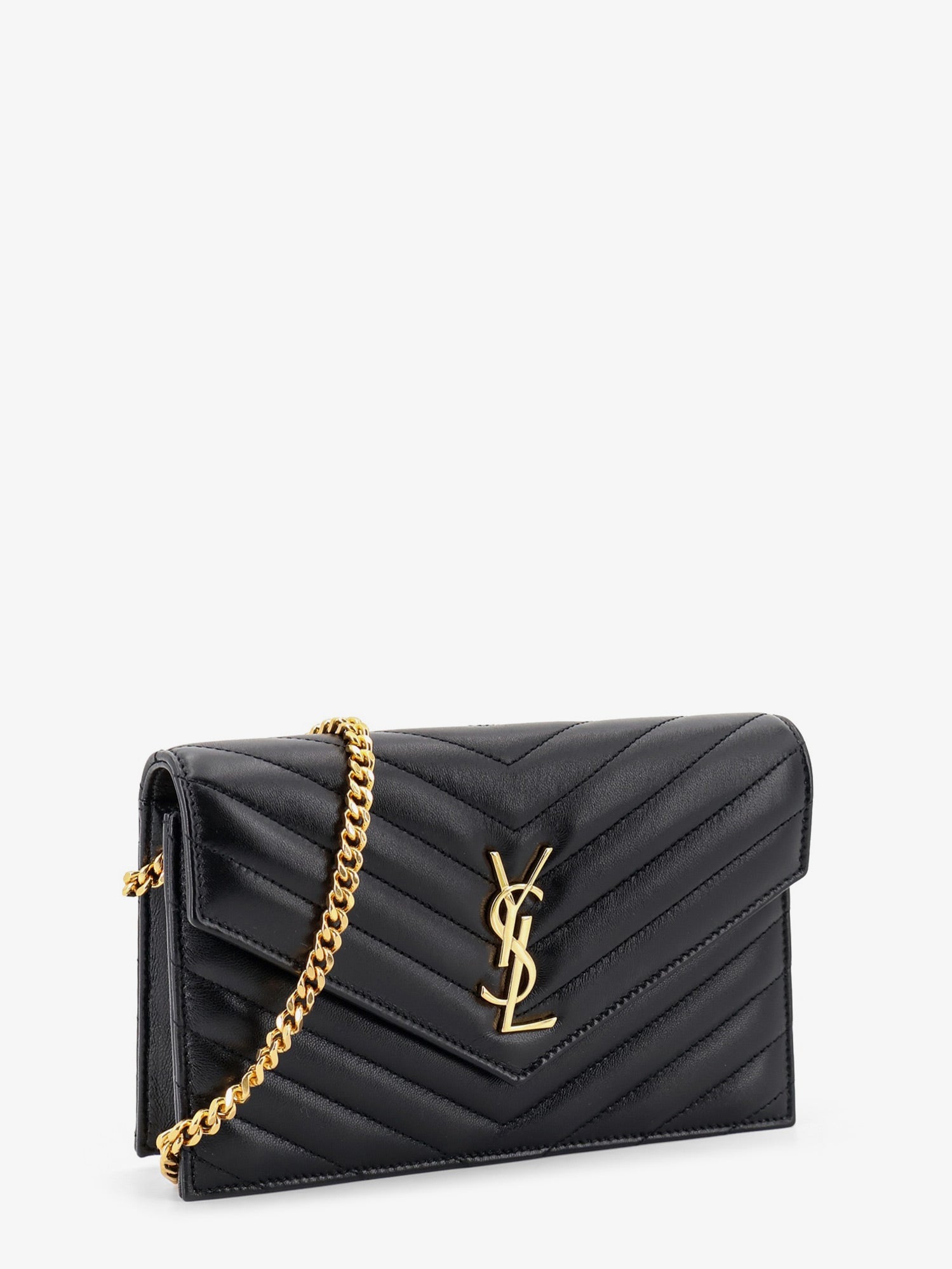 SAINT LAURENT Saint Laurent Women Leather Crossbody Bag With Metal Cassandre Logo