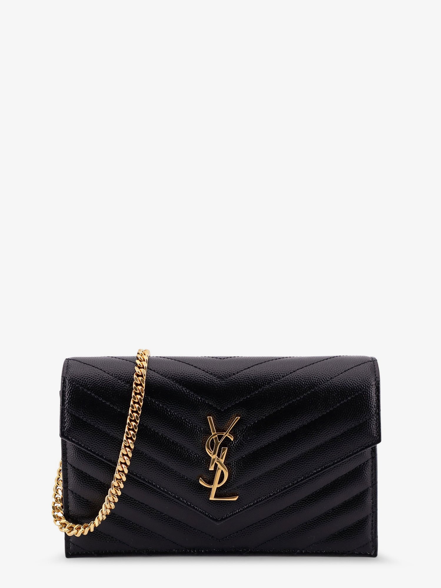 SAINT LAURENT Saint Laurent Women Cassandre Envelope Clutch Crossbody  Bag With Chain