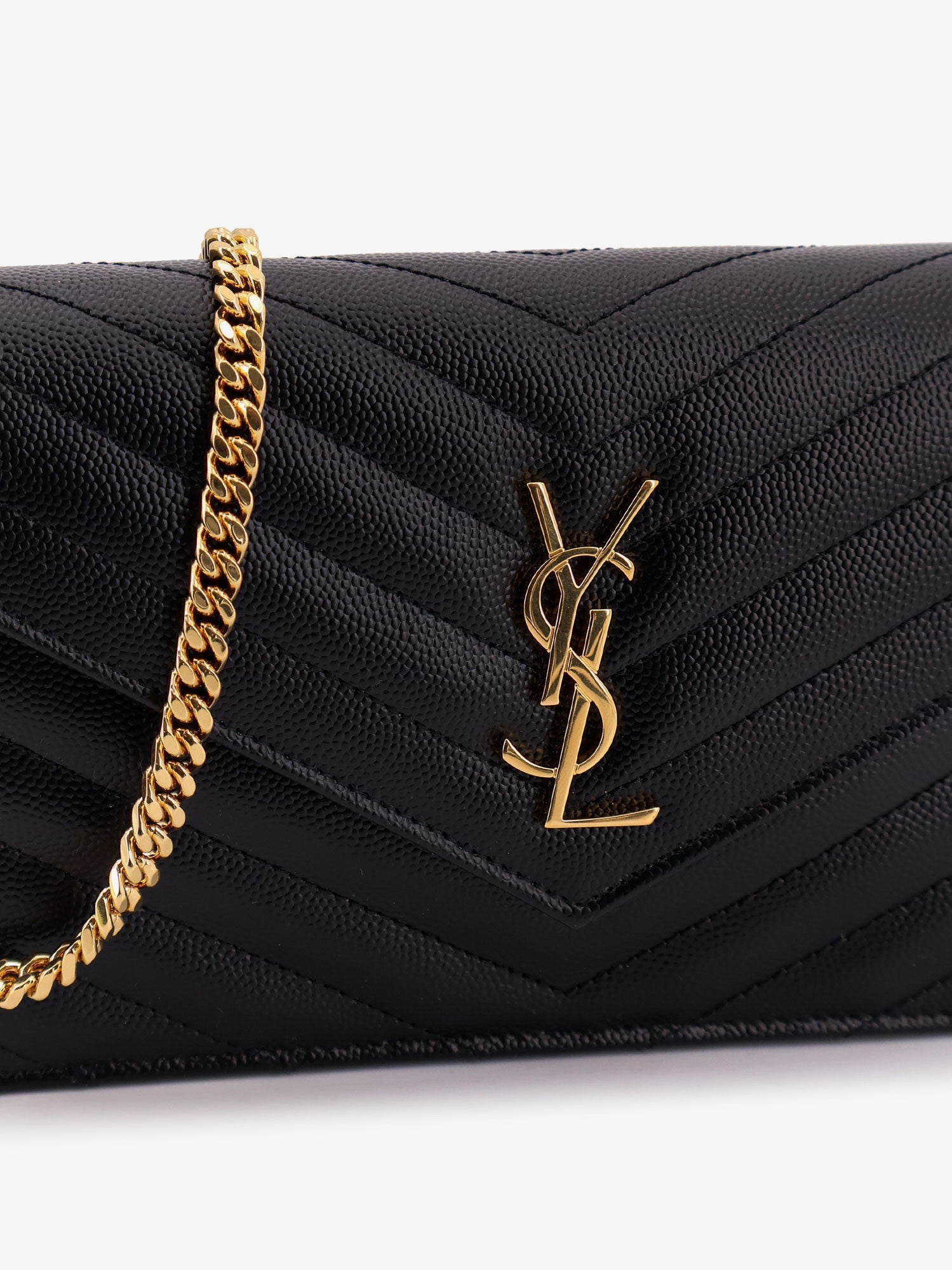 SAINT LAURENT Saint Laurent Women Cassandre Envelope Clutch Crossbody  Bag With Chain