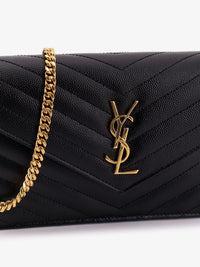 SAINT LAURENT Saint Laurent Women Cassandre Envelope Clutch Crossbody  Bag With Chain