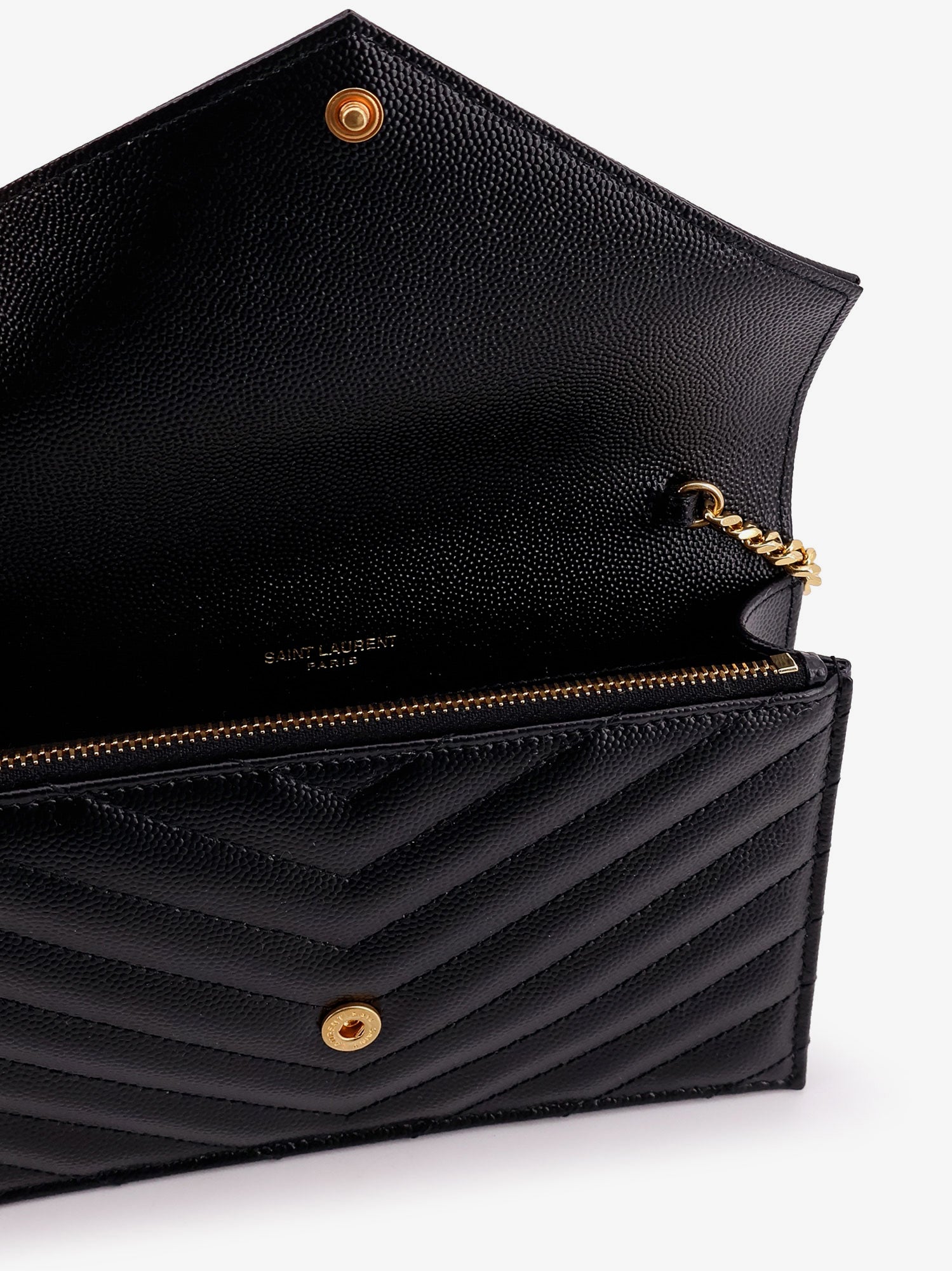 SAINT LAURENT Saint Laurent Women Cassandre Envelope Clutch Crossbody  Bag With Chain