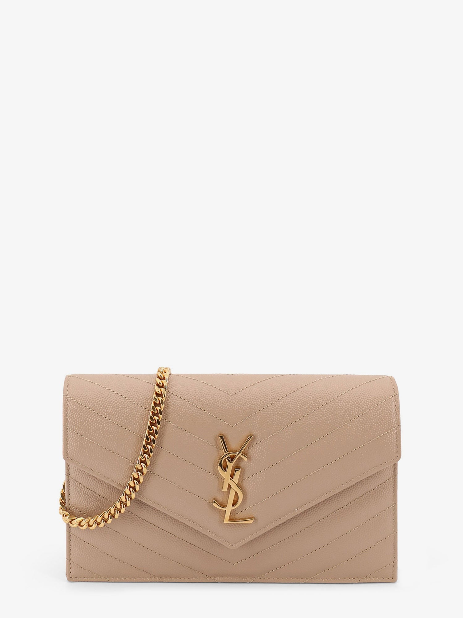 SAINT LAURENT Saint Laurent Women Leather Shoulder Bag With Metal Cassandre Logo