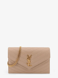 SAINT LAURENT Saint Laurent Women Leather Shoulder Bag With Metal Cassandre Logo