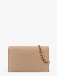 SAINT LAURENT Saint Laurent Women Leather Shoulder Bag With Metal Cassandre Logo
