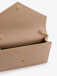 SAINT LAURENT Saint Laurent Women Leather Shoulder Bag With Metal Cassandre Logo