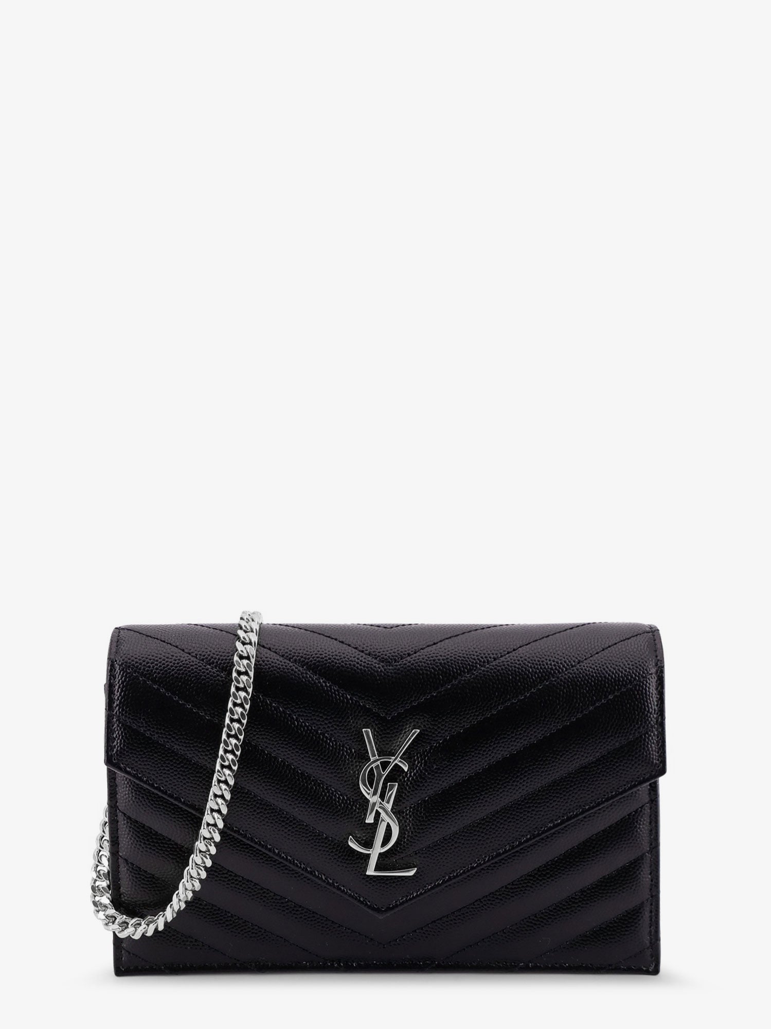 SAINT LAURENT Saint Laurent Women Envelope Leather Wallet Crossbody Bag