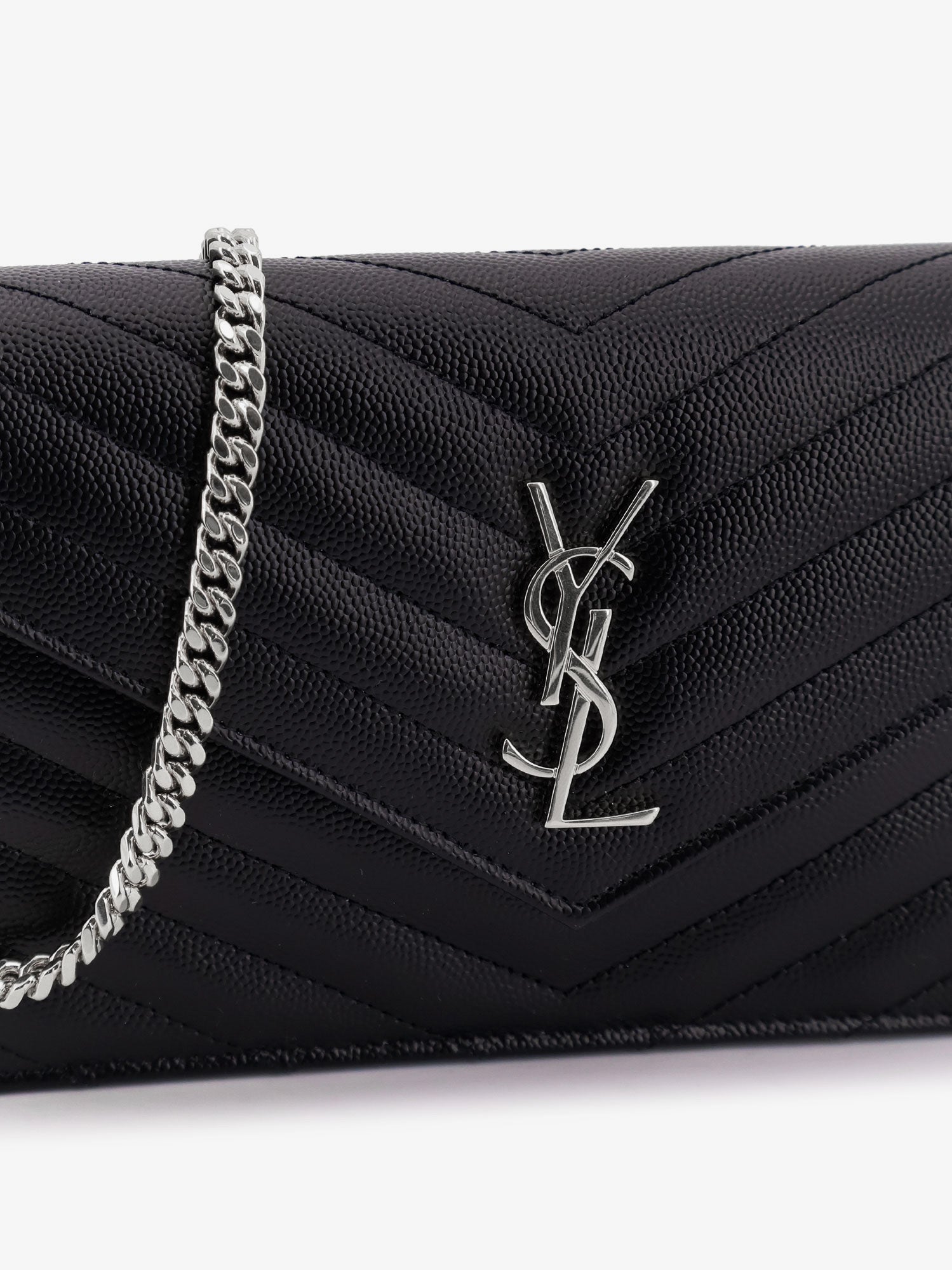 SAINT LAURENT Saint Laurent Women Envelope Leather Wallet Crossbody Bag