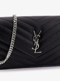 SAINT LAURENT Saint Laurent Women Envelope Leather Wallet Crossbody Bag