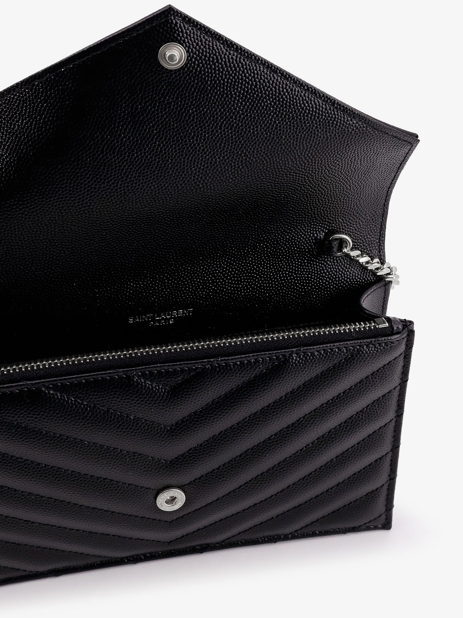 SAINT LAURENT Saint Laurent Women Envelope Leather Wallet Crossbody Bag