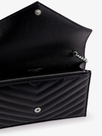 SAINT LAURENT Saint Laurent Women Envelope Leather Wallet Crossbody Bag