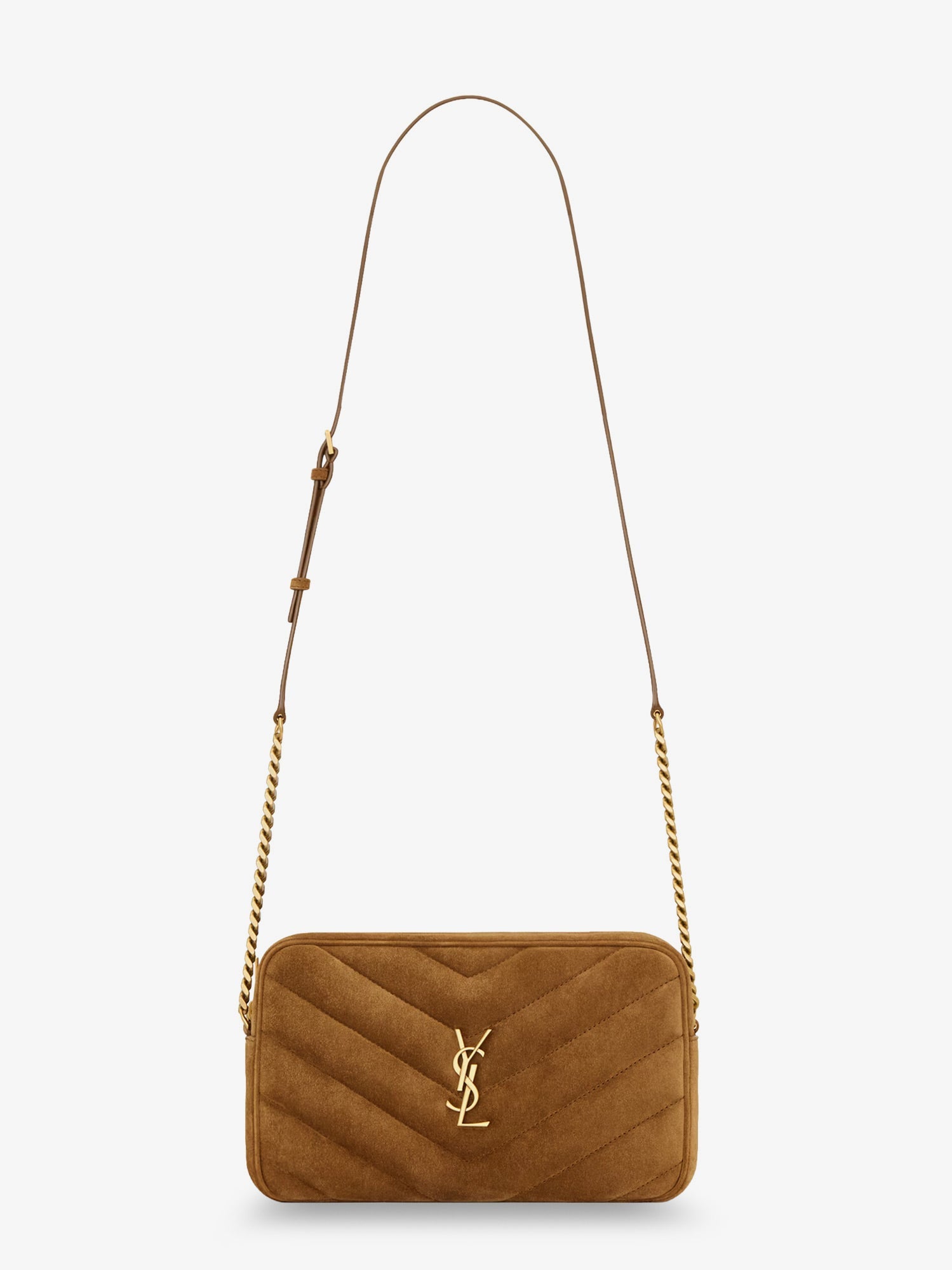 SAINT LAURENT Saint Laurent Women Loulou Suede Crossbody Bag With Cassandre Logo On The Front
