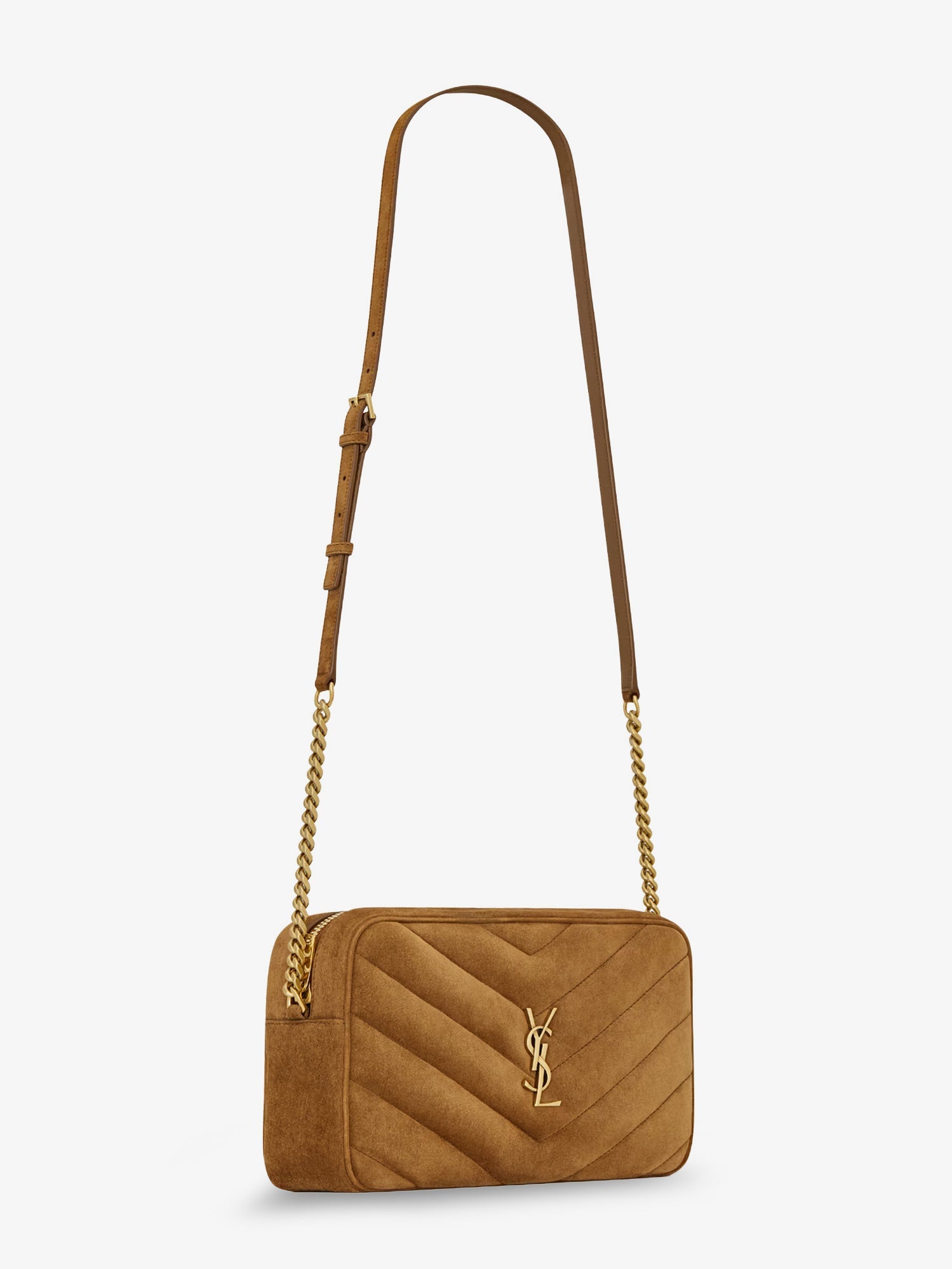 SAINT LAURENT Saint Laurent Women Loulou Suede Crossbody Bag With Cassandre Logo On The Front