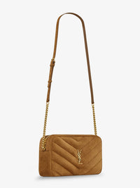 SAINT LAURENT Saint Laurent Women Loulou Suede Crossbody Bag With Cassandre Logo On The Front