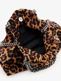 STELLA MCCARTNEY Stella Mccartney Women Falabella Mini Leopard Print Velvet Crossbody Bag