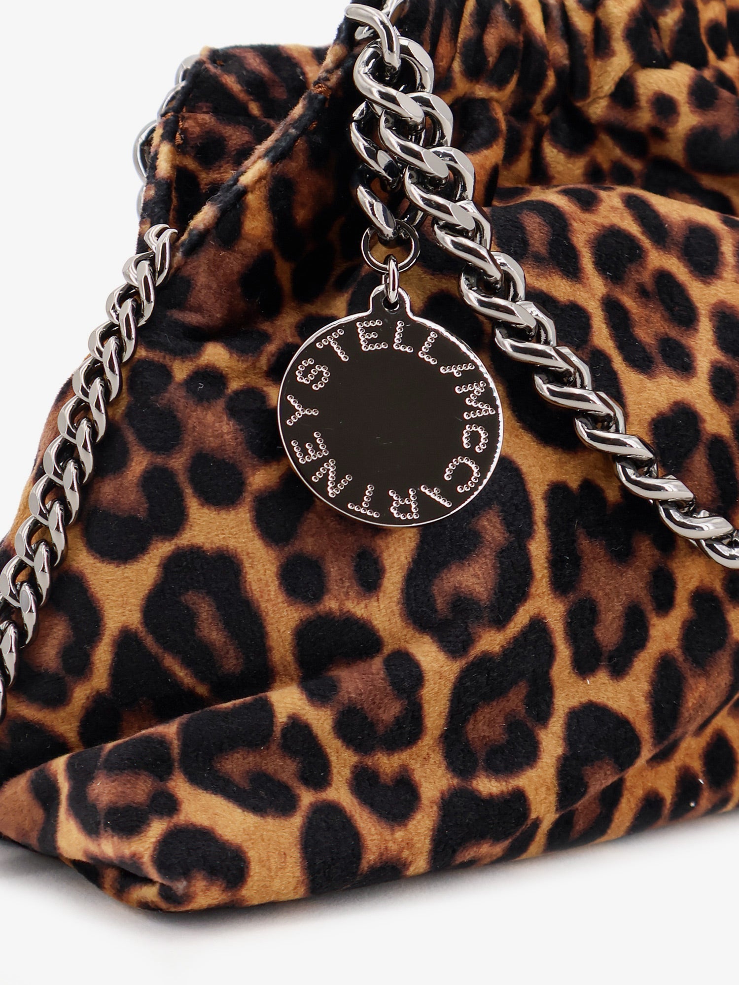 STELLA MCCARTNEY Stella Mccartney Women Falabella Mini Leopard Print Velvet Crossbody Bag