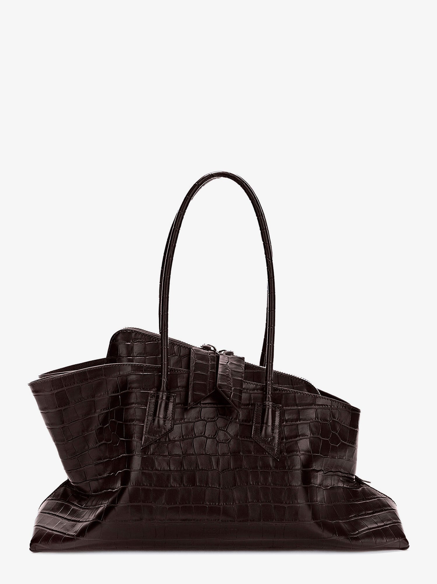 THE ATTICO The Attico Women La Passeggiata Medium Croc-Effect Leather Shoulder Bag