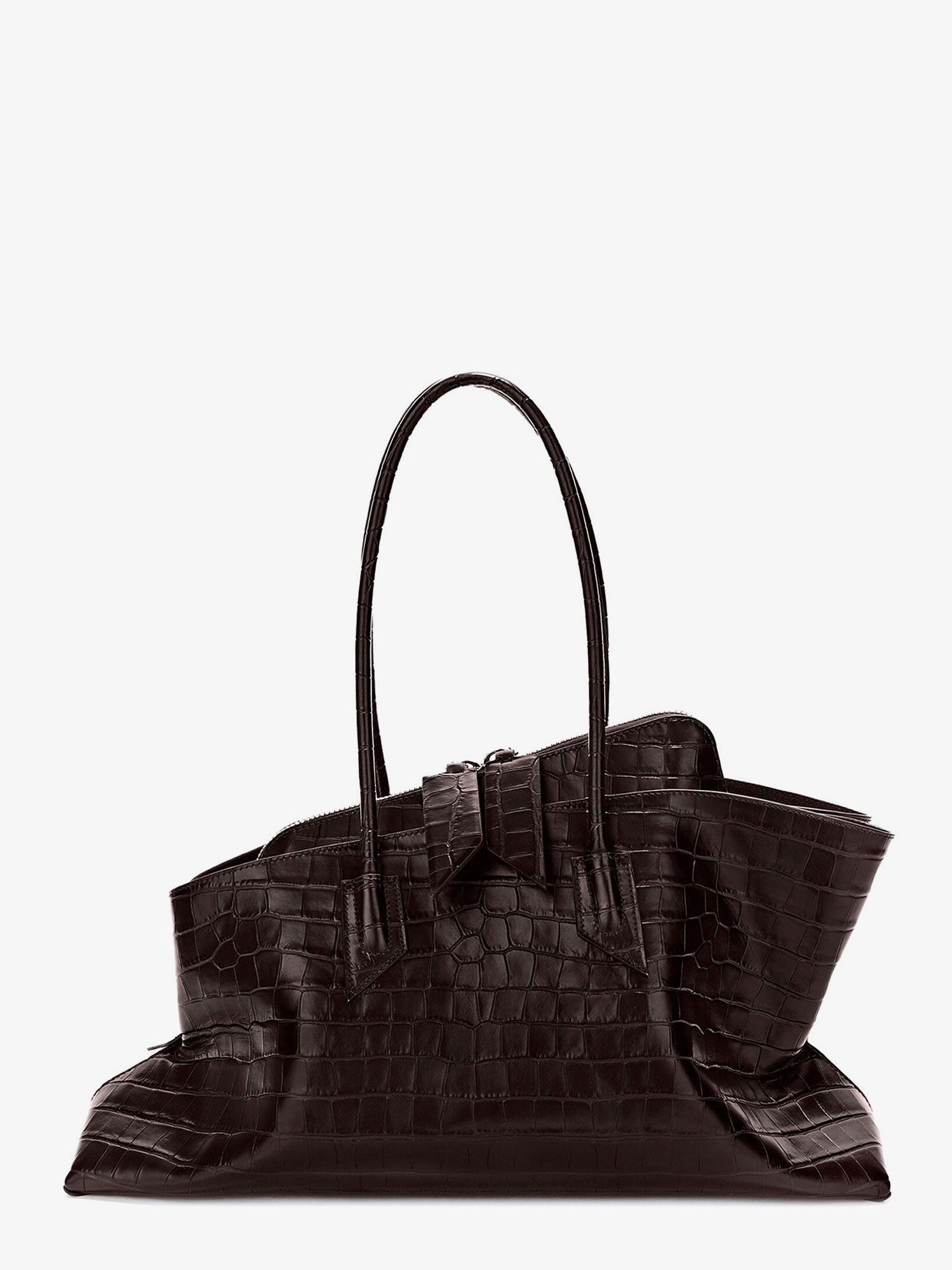 THE ATTICO The Attico Women La Passeggiata Medium Croc-Effect Leather Shoulder Bag