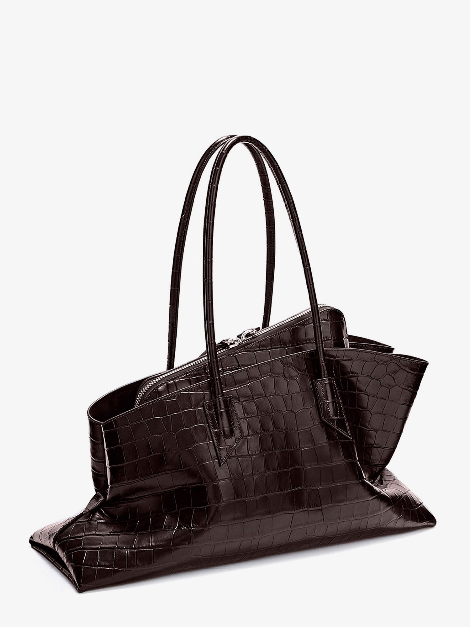 THE ATTICO The Attico Women La Passeggiata Medium Croc-Effect Leather Shoulder Bag