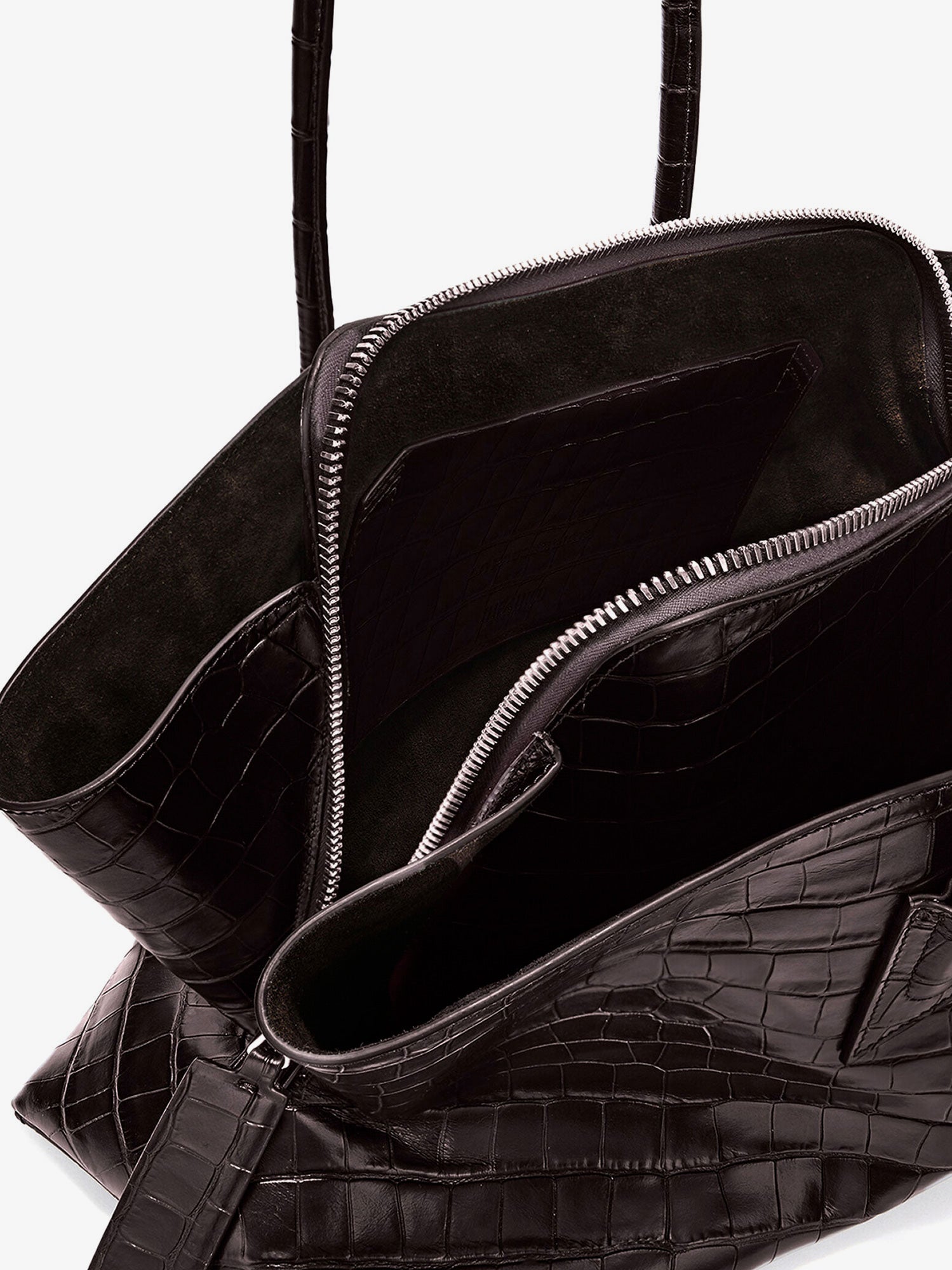 THE ATTICO The Attico Women La Passeggiata Medium Croc-Effect Leather Shoulder Bag