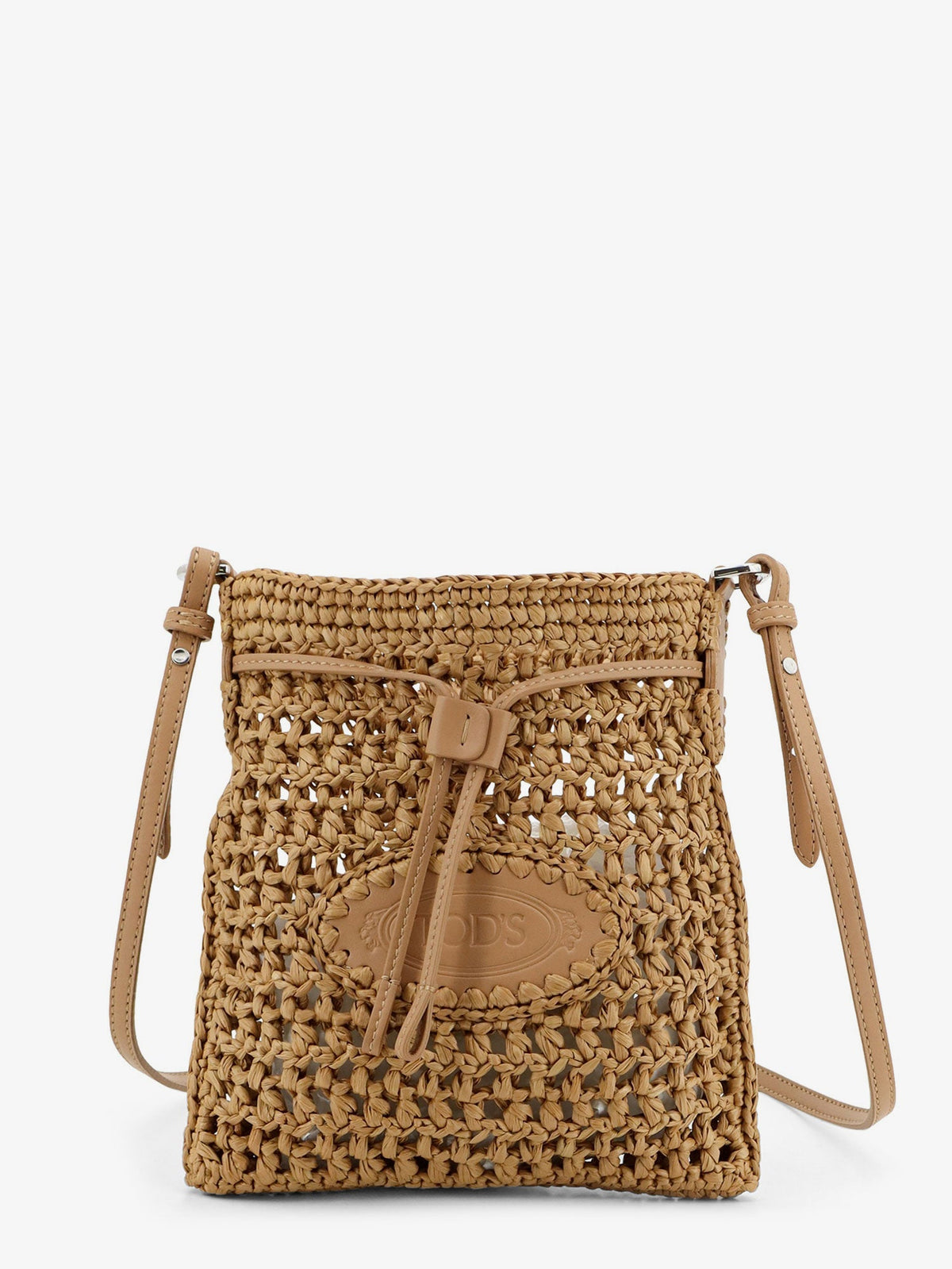 Tod's Women Raffia Bucket Bag With Crochet Motif