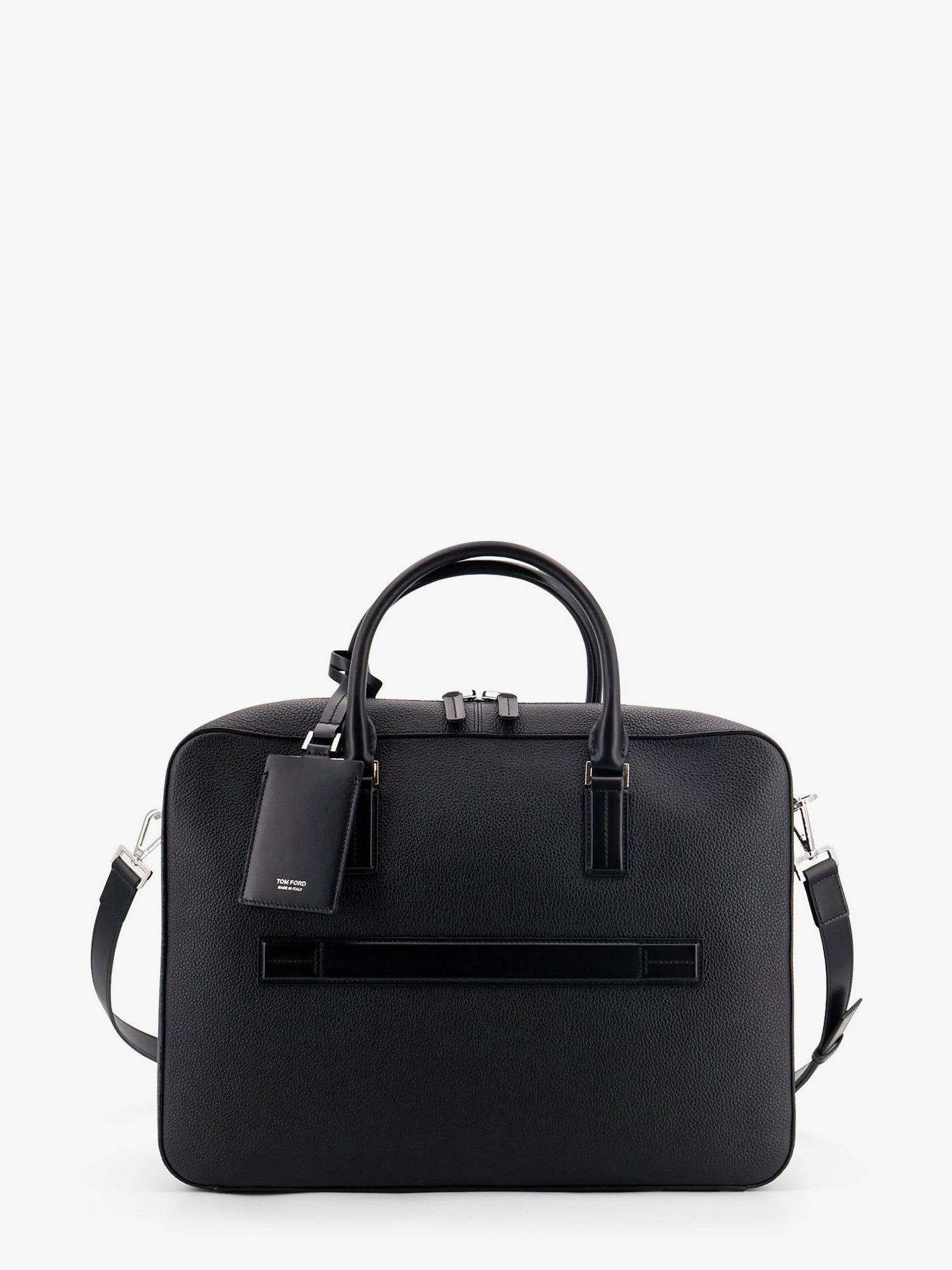 TOM FORD Tom Ford Men Leather Work Bag With Front Lettering Logo