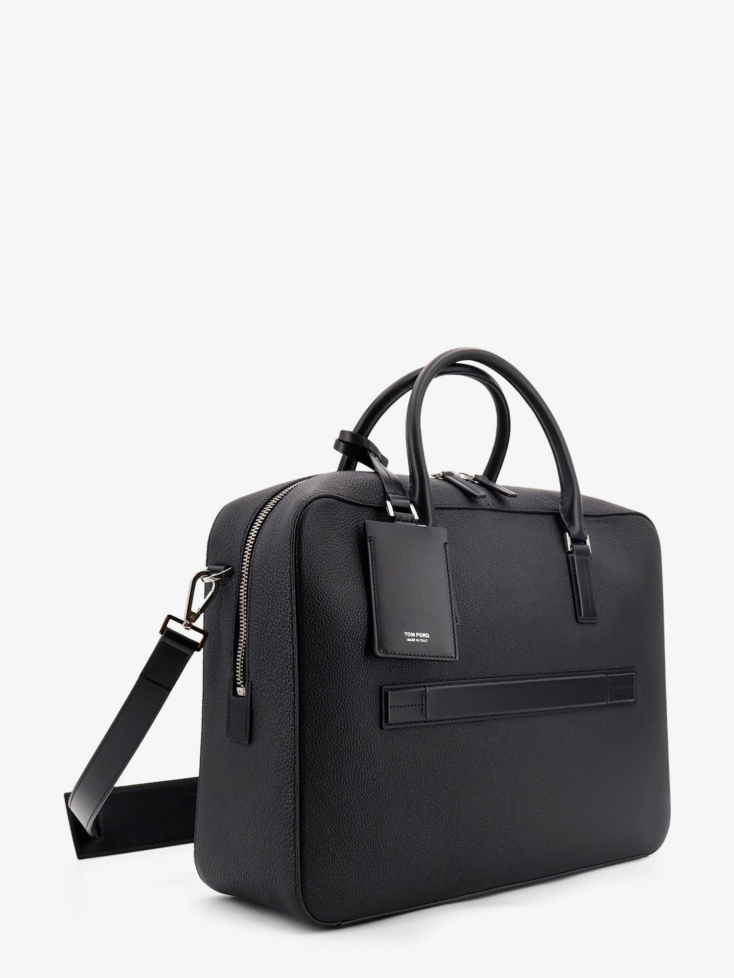 TOM FORD Tom Ford Men Leather Work Bag With Front Lettering Logo