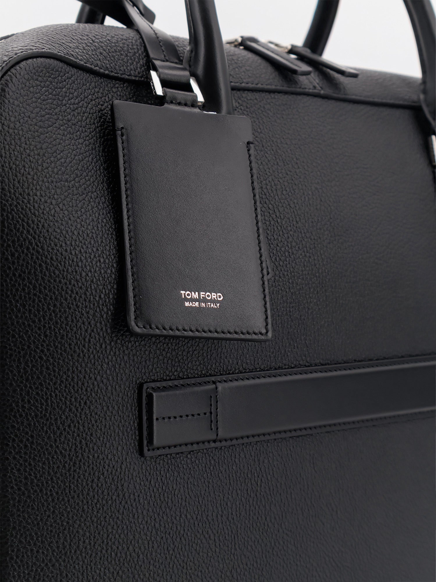 TOM FORD Tom Ford Men Leather Work Bag With Front Lettering Logo