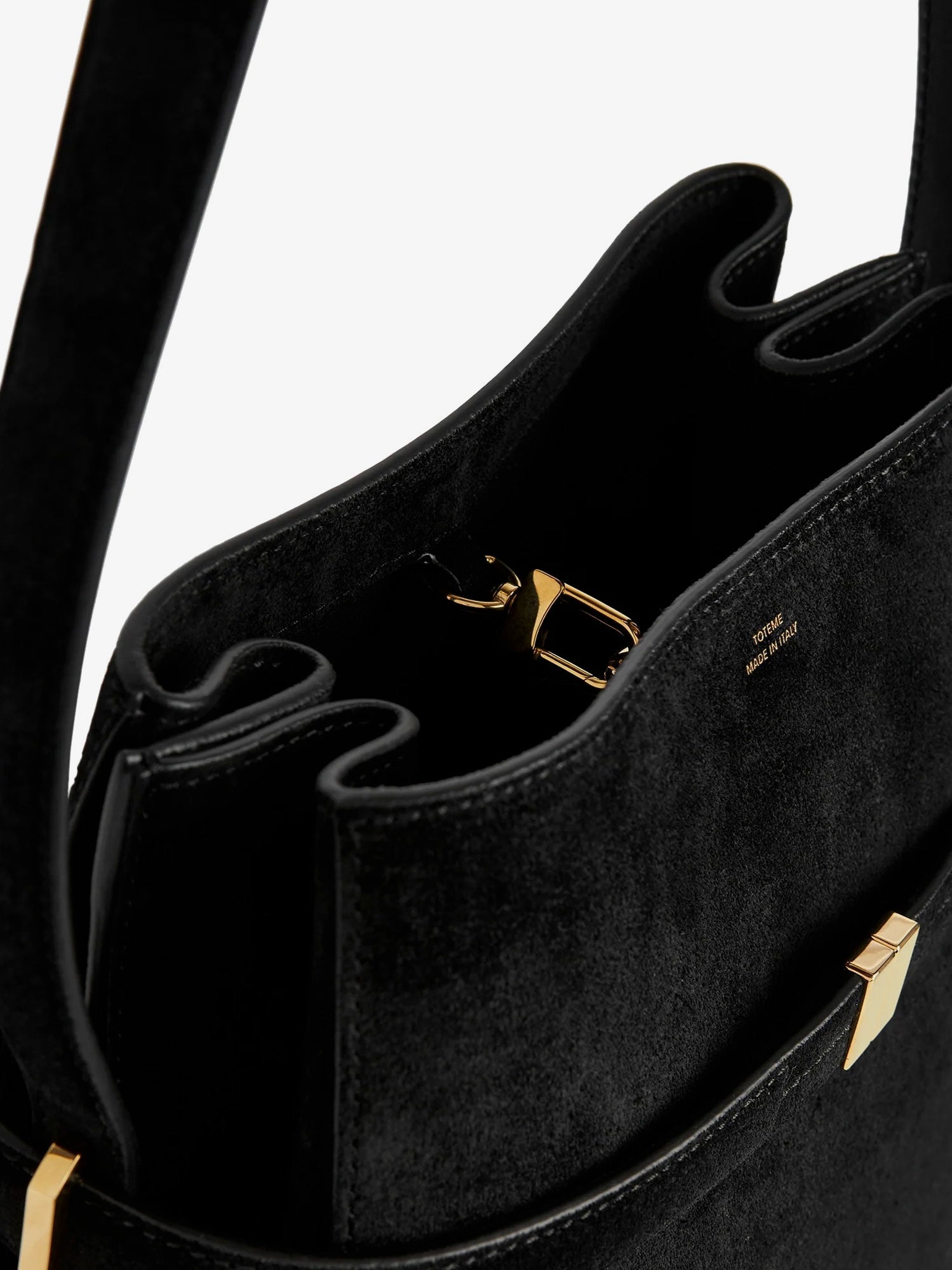 Toteme Women Belted Suede Bucket Bag