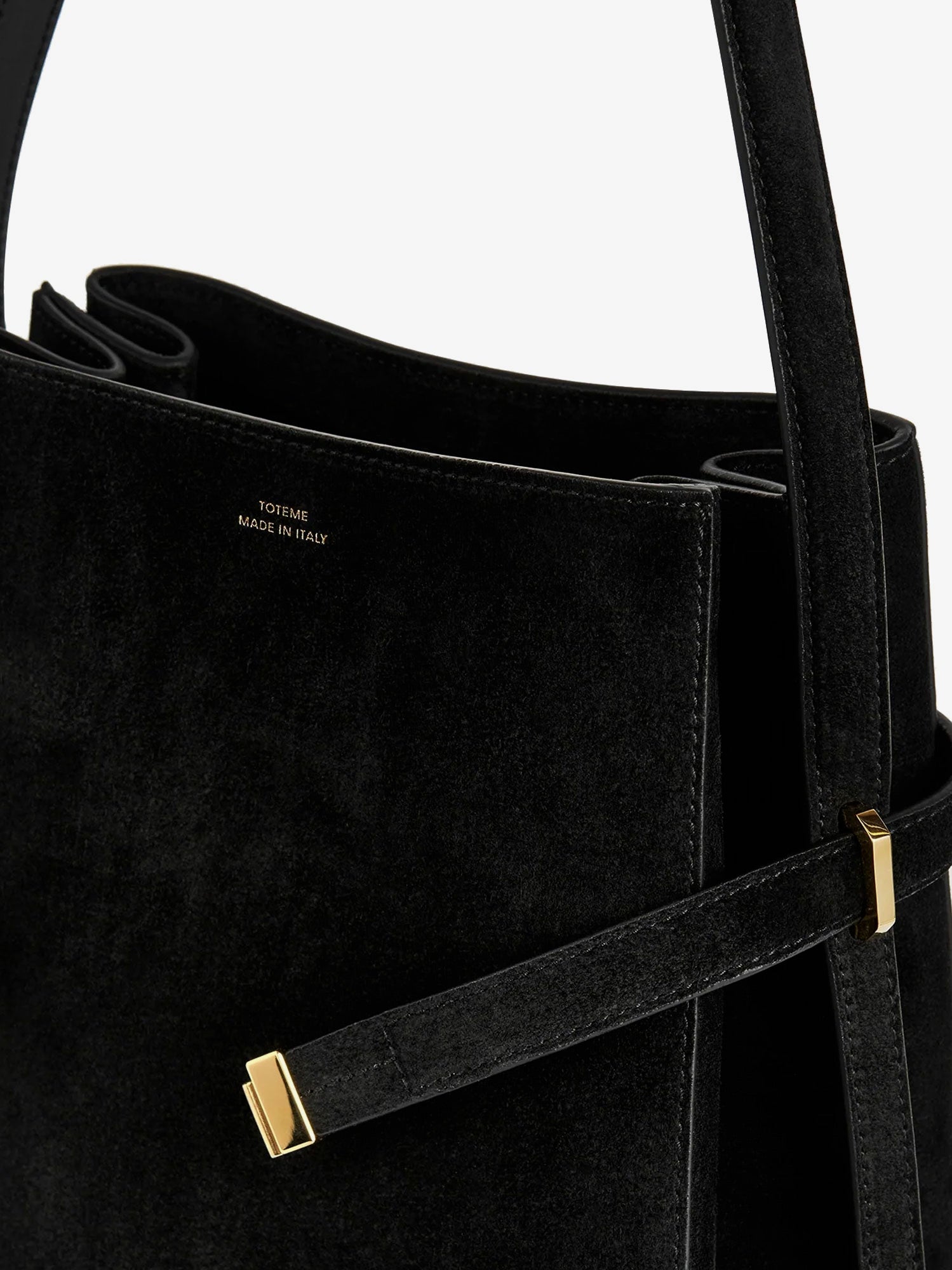 Toteme Women Belted Suede Bucket Bag