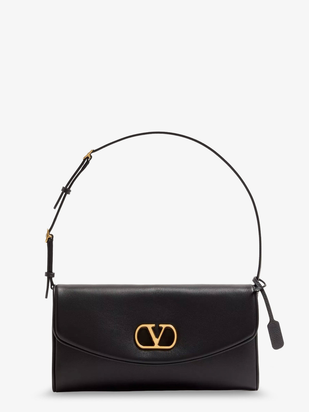 Valentino Garavani Women Devain Leather Shoulder Bag With Metal Vlogo Signature