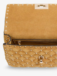 VALENTINO GARAVANI Valentino Garavani Women Rockstud Spike Suede Crossbody Bag With Iconic All-Over Studs