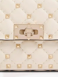 VALENTINO GARAVANI Valentino Garavani Women Rockstud Spike Leather Shoulder Bag With Iconic All-Over Studs