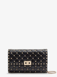 Valentino Garavani Women Rockstud Spike Leather Shoulder Bag With Iconic All-Over Studs