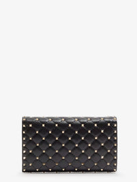 Valentino Garavani Women Rockstud Spike Leather Shoulder Bag With Iconic All-Over Studs