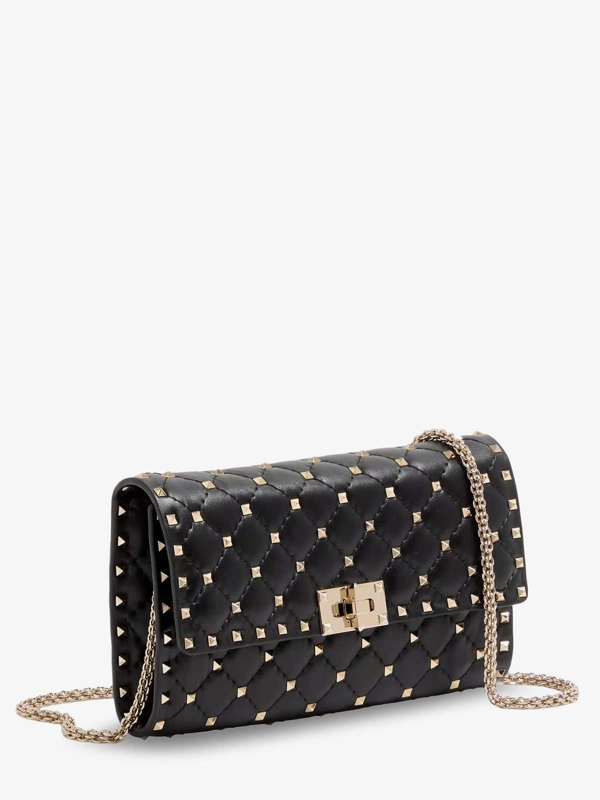 Valentino Garavani Women Rockstud Spike Leather Shoulder Bag With Iconic All-Over Studs