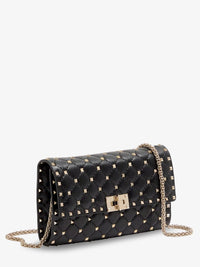 Valentino Garavani Women Rockstud Spike Leather Shoulder Bag With Iconic All-Over Studs