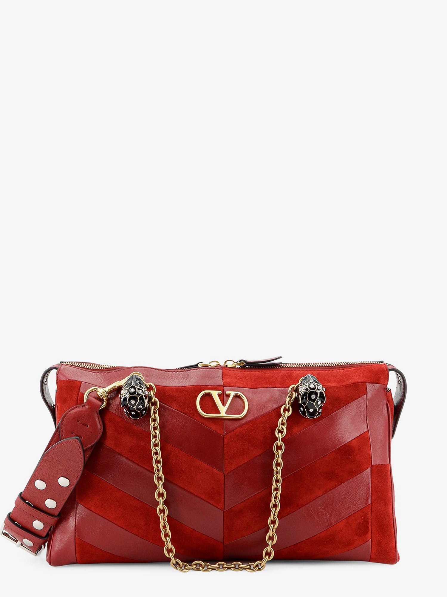 VALENTINO GARAVANI Valentino Garavani Women Panthea Suede And Leather Crossbody Bag