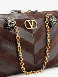 Valentino Garavani Women Panthea Suede And Leather Shoulder Bag