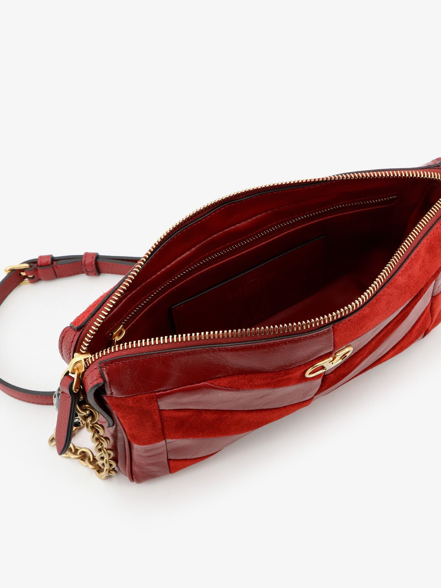 VALENTINO GARAVANI Valentino Garavani Women Panthea Suede And Leather Crossbody Bag