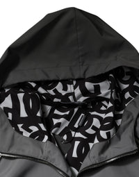 Dolce & Gabbana Gray Polyester Hooded Men Full Zip Men's Jacket