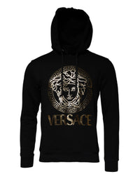 Versace Black Medusa Cotton Hoodie Pullover Sweatshirt Men's Sweater