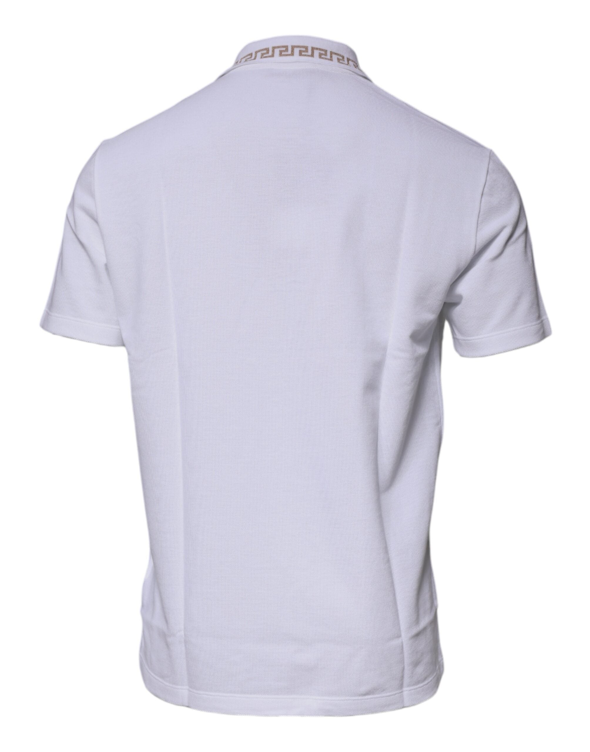 Versace White Viscose Collared Men Polo Short Sleeves Men's T-shirt