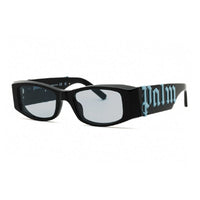 Palm Angels Sunglasses Rectangle Full Rim, Black Frame and Light Blue Lens PERI007ANGEL1040