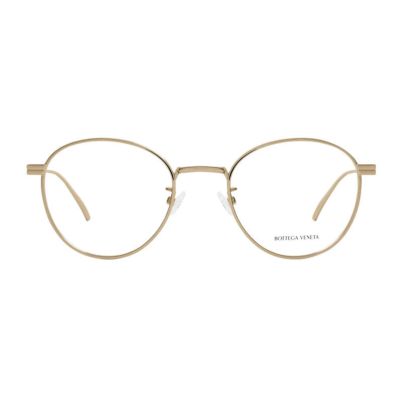 Bottega Veneta Eyeglasses Round Full Rim, Gold Frame and Clear Demo Lenses Lens BV1016OA002
