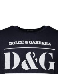 Dolce & Gabbana Blue D&G King Of Love Cotton Crew Neck Men's T-shirt